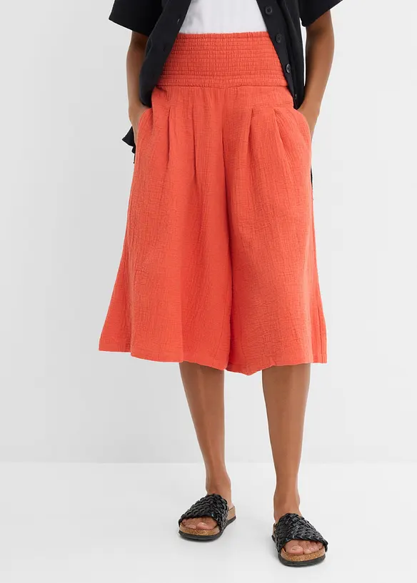 Pantaloni capri in soffice mussola, bonprix