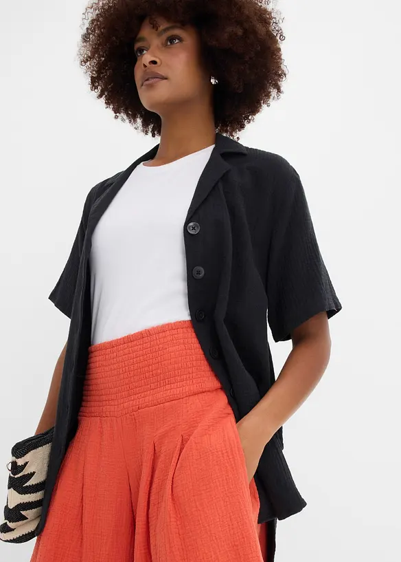 Pantaloni capri in soffice mussola, bonprix