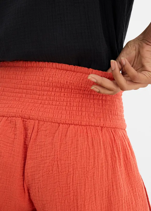 Pantaloni capri in soffice mussola, bonprix