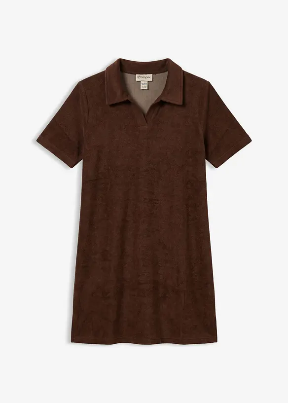 Abito in spugna al ginocchio con colletto polo, bonprix