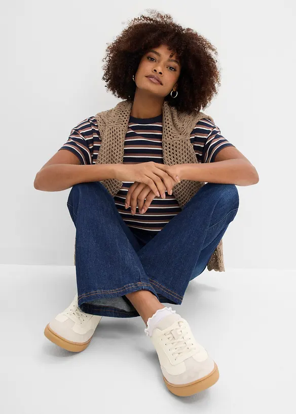 Jeans bootcut con bordo vita comodo, vita alta, bonprix