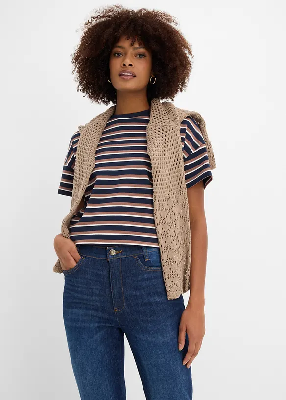 Jeans bootcut con bordo vita comodo, vita alta, bonprix