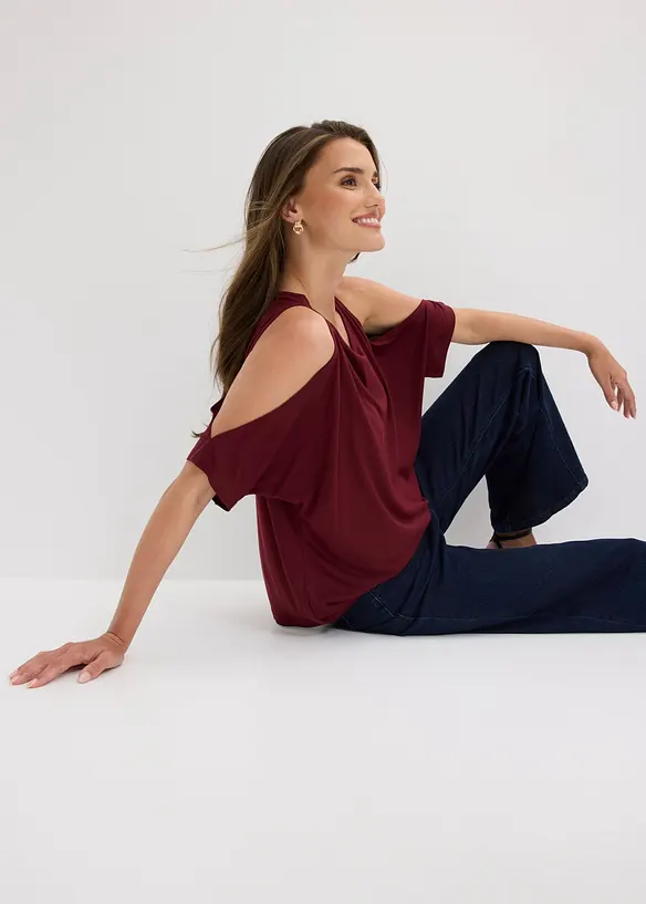 Maglia a spalle scoperte in viscosa, bonprix