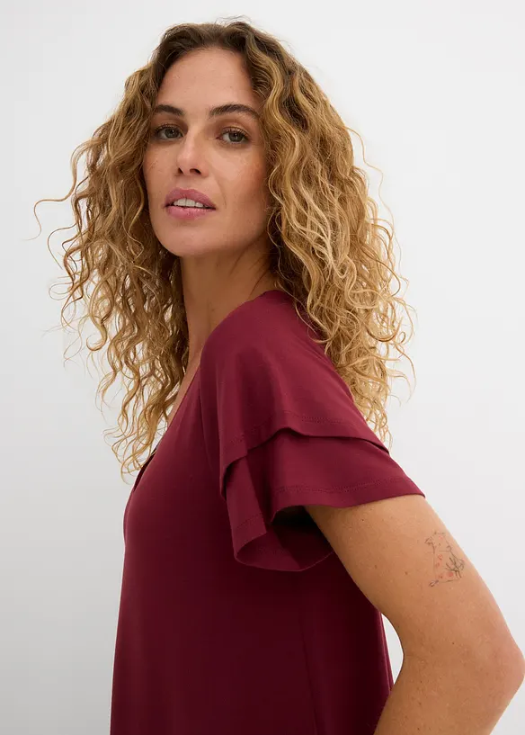 Abito di jersey con balza in misto viscosa, bonprix