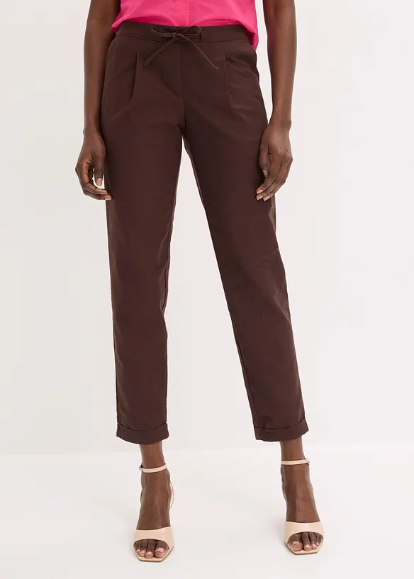 Pantaloni in misto lino, bonprix
