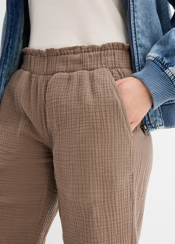 Pantaloni culotte in mussola di cotone, bonprix