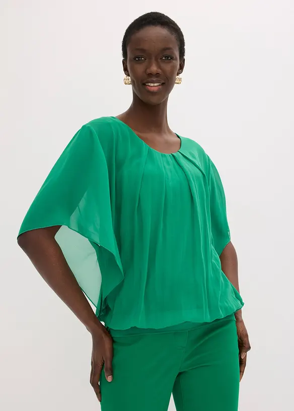 Blusa in chiffon con canotta, bonprix