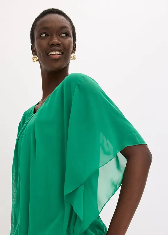 Blusa in chiffon con canotta, bonprix