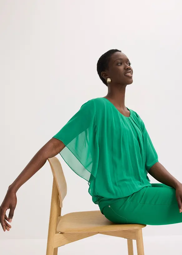 Blusa in chiffon con canotta, bonprix