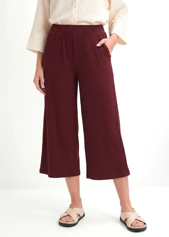 Pantaloni in jersey a coste con elastico in vita, bonprix