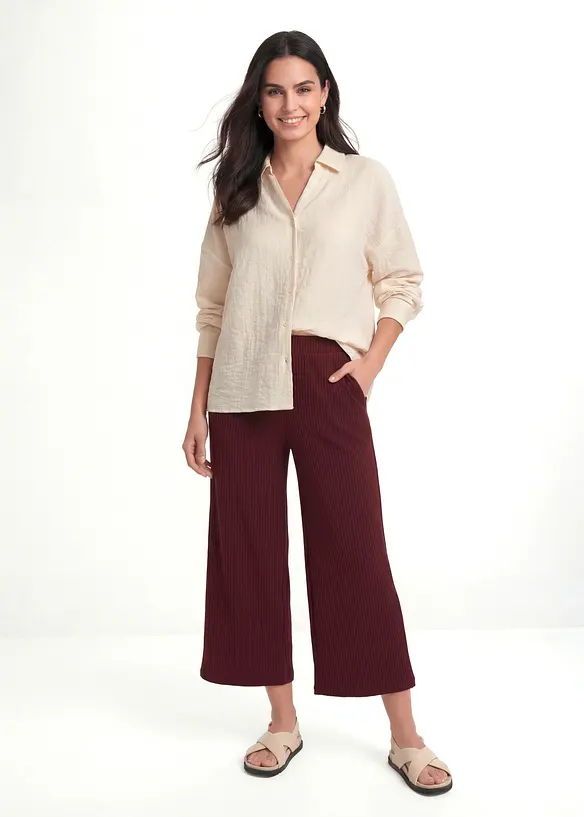 Pantaloni in jersey a coste con elastico in vita, bonprix