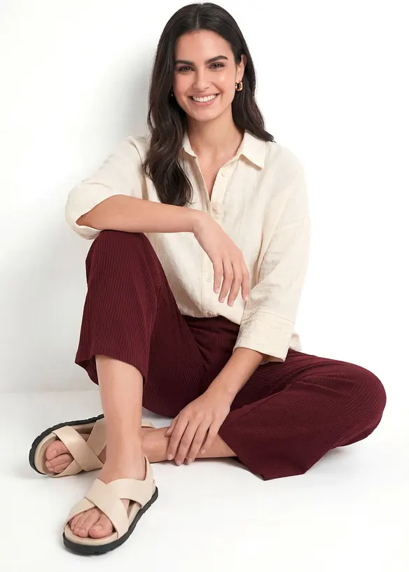 Pantaloni in jersey a coste con elastico in vita, bonprix