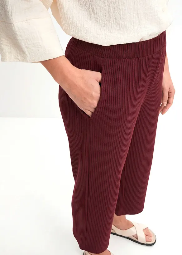 Pantaloni in jersey a coste con elastico in vita, bonprix