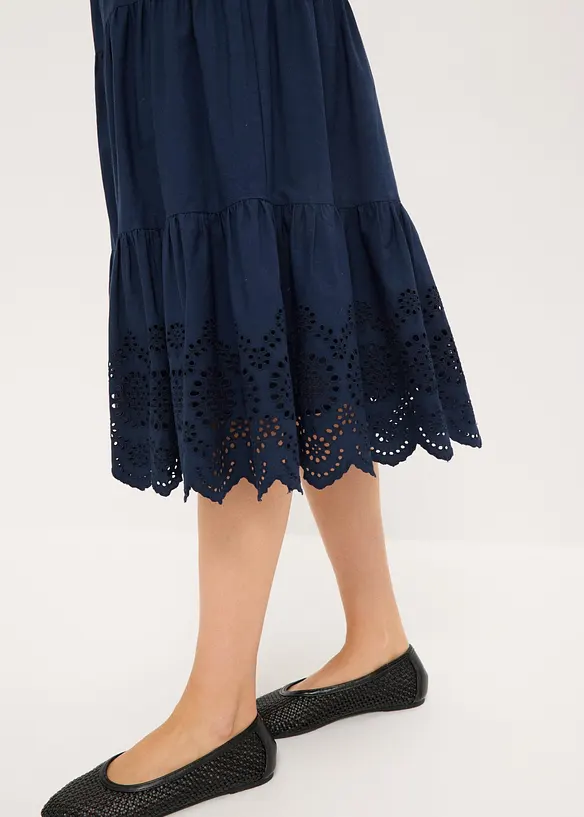 Gonna a balze con ricami traforati, bonprix