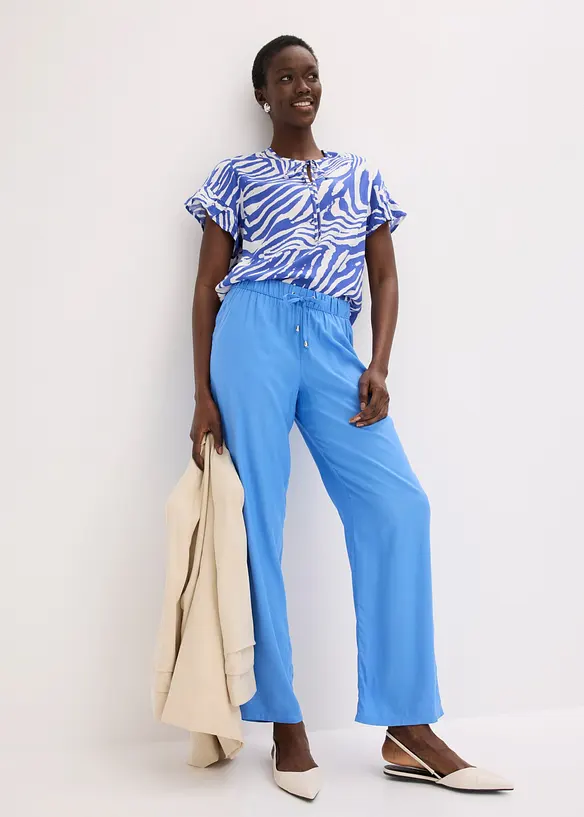 Pantaloni  in viscosa con elastico in vita, bonprix