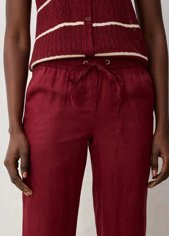 Pantaloni con elastico in vita in puro lino, bonprix