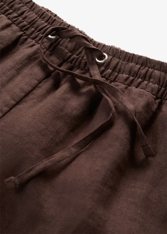Pantaloni con elastico in vita in puro lino, bonprix