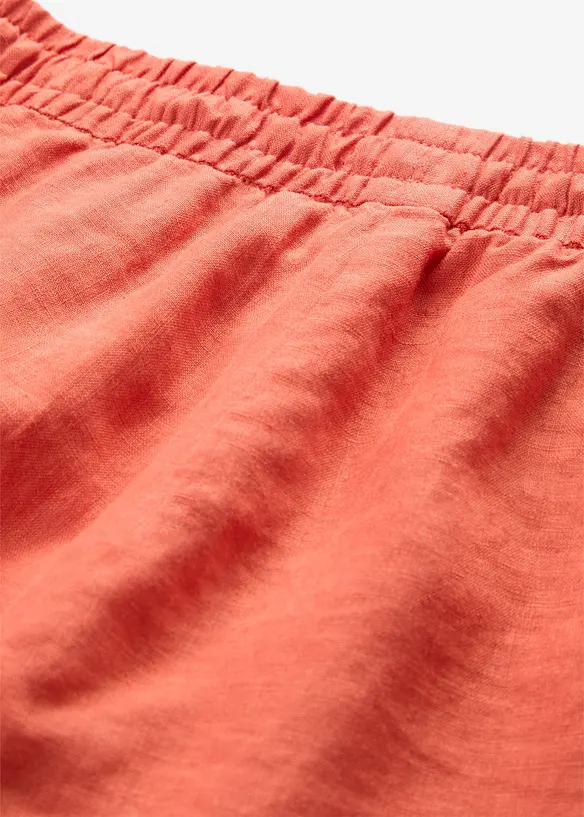 Pantaloni con elastico in vita in puro lino, bonprix