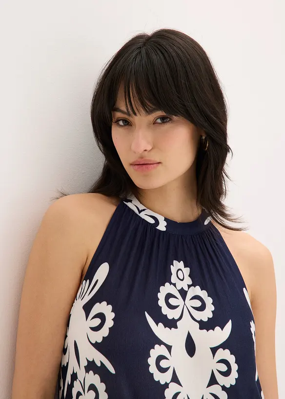 Abito in jersey fantasia di misto viscosa morbido, bonprix