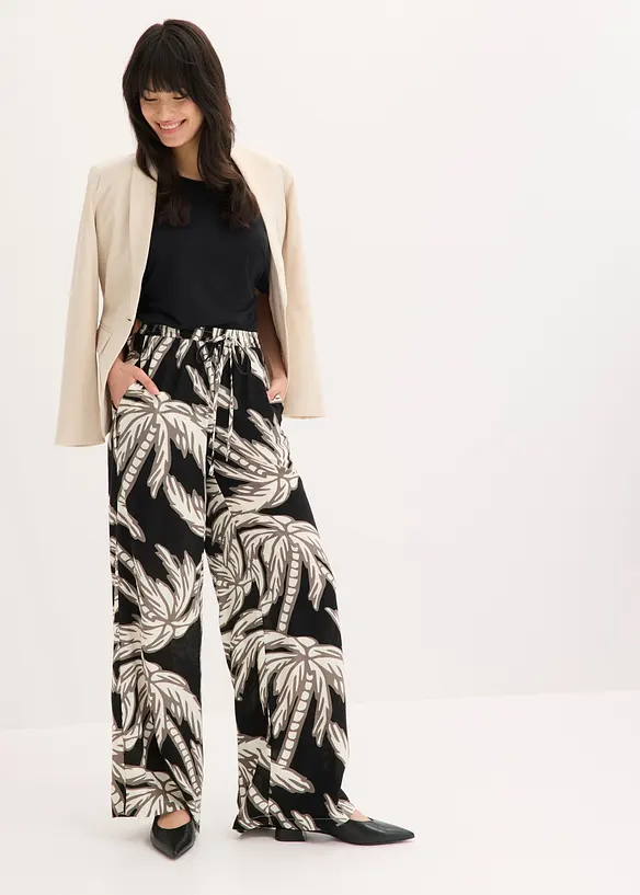 Pantaloni larghi in viscosa fluida, bonprix