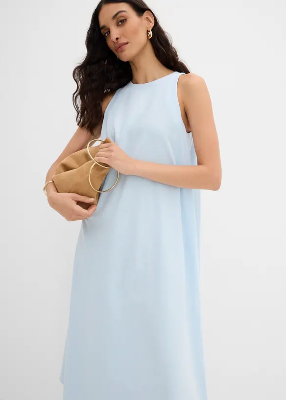 Abito midi svasato in misto viscosa, bonprix