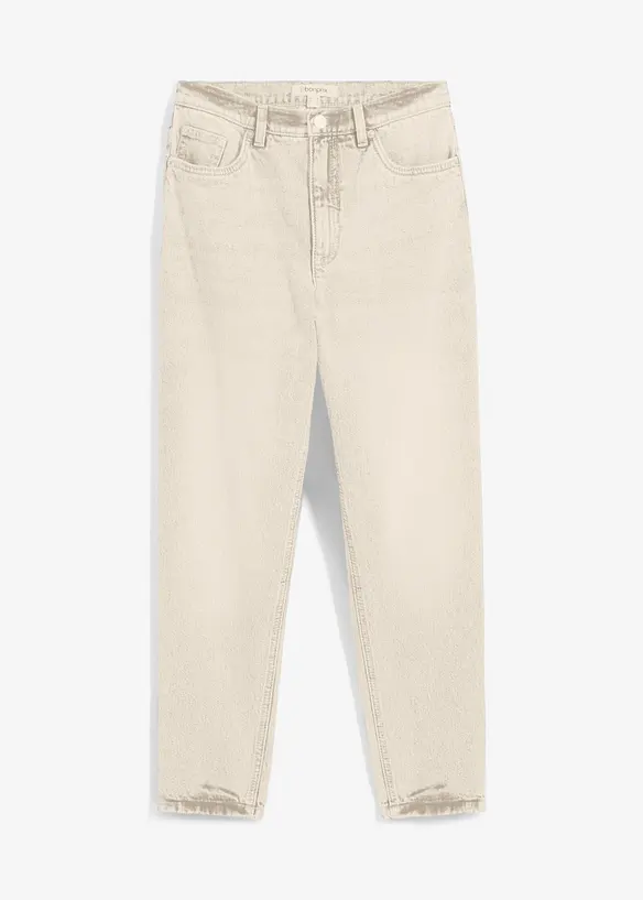 Mom jeans cropped, vita alta, bonprix