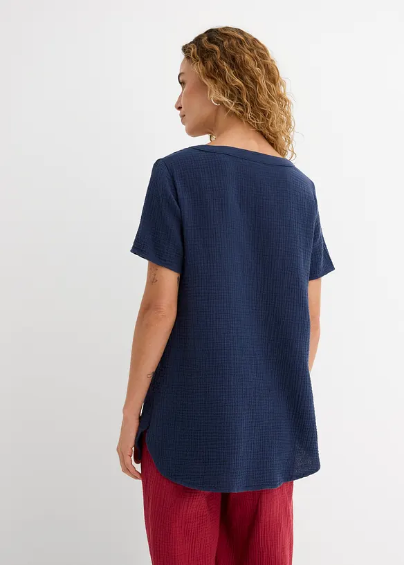 Tunica lunga in mussola di puro cotone, bonprix