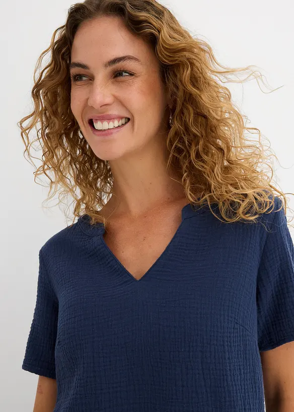 Tunica lunga in mussola di puro cotone, bonprix