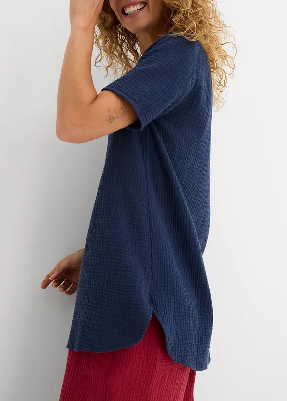 Tunica lunga in mussola di puro cotone, bonprix