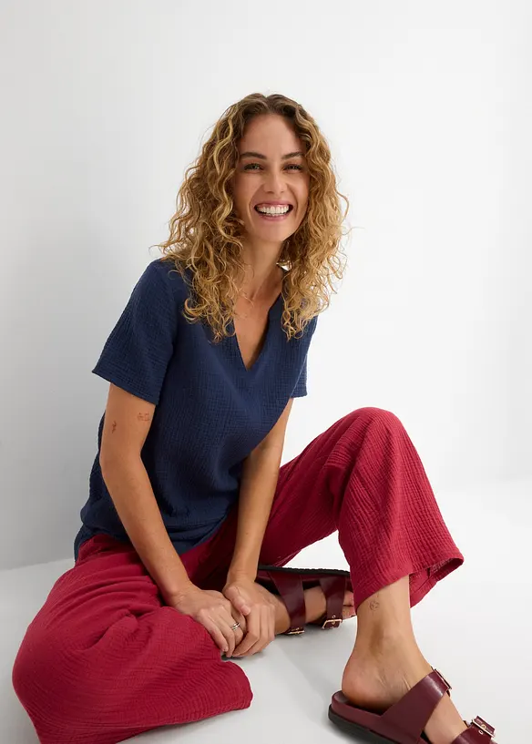 Tunica lunga in mussola di puro cotone, bonprix