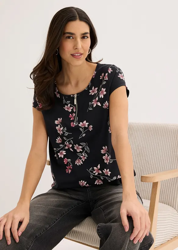 Maglia oversize in misto cotone, bonprix