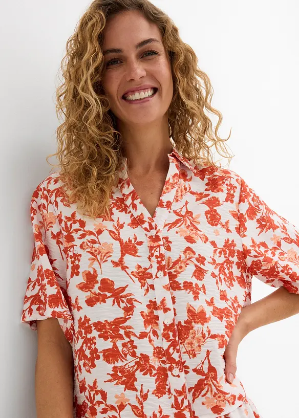 Camicetta a maniche corte in misto viscosa morbido, bonprix