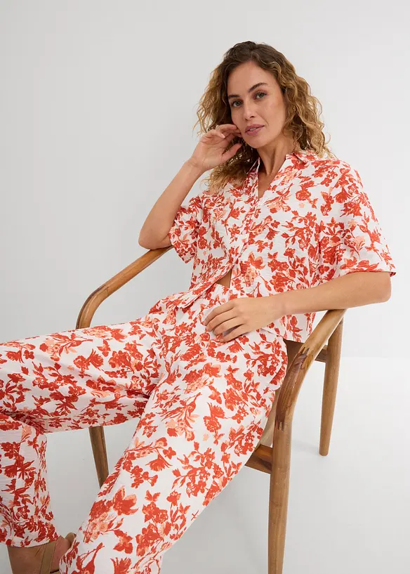 Camicetta a maniche corte in misto viscosa morbido, bonprix