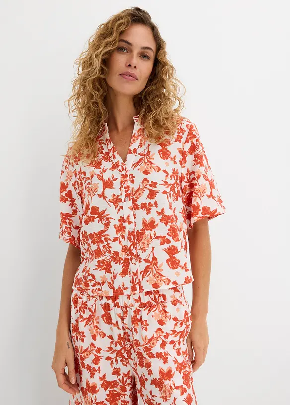 Camicetta a maniche corte in misto viscosa morbido, bonprix