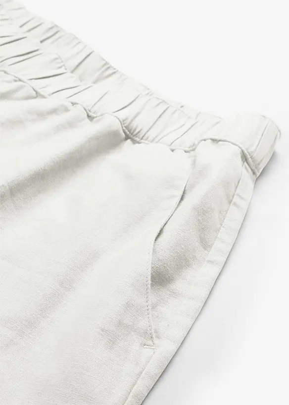 Pantaloni cropped in misto lino leggero, bonprix