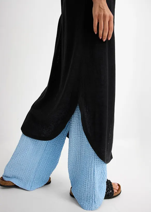 Cardigan lungo effetto lino, bonprix