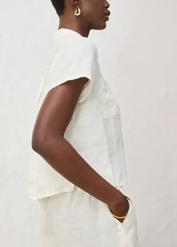 Camicetta a maniche corte in puro lino, bonprix