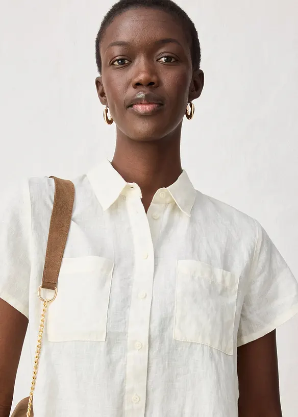 Camicetta a maniche corte in puro lino, bonprix