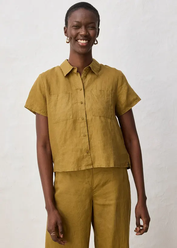 Camicetta a maniche corte in puro lino, bonprix