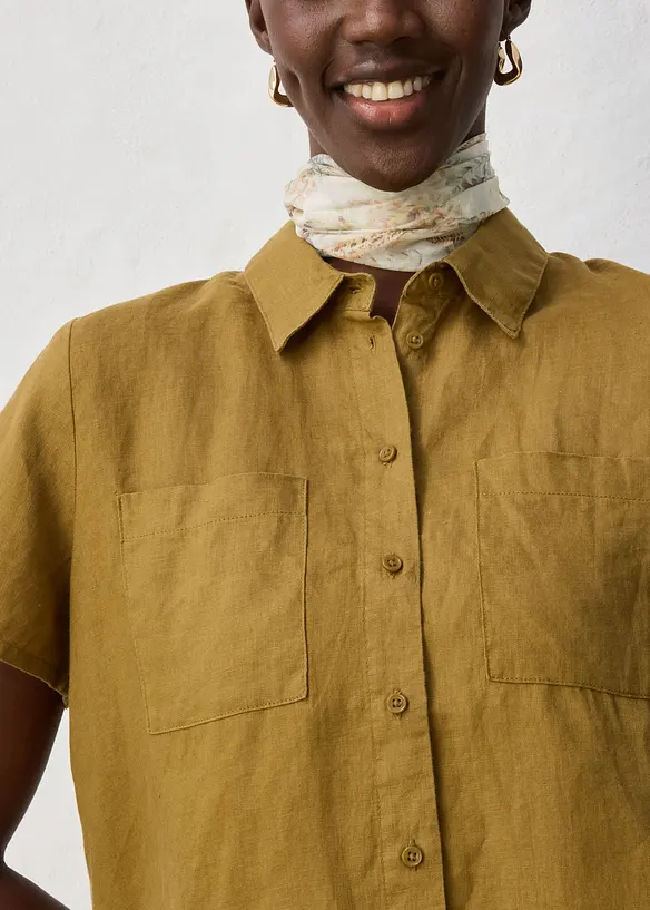 Camicetta a maniche corte in puro lino, bonprix