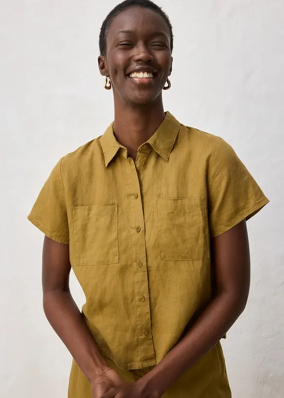 Camicetta a maniche corte in puro lino, bonprix