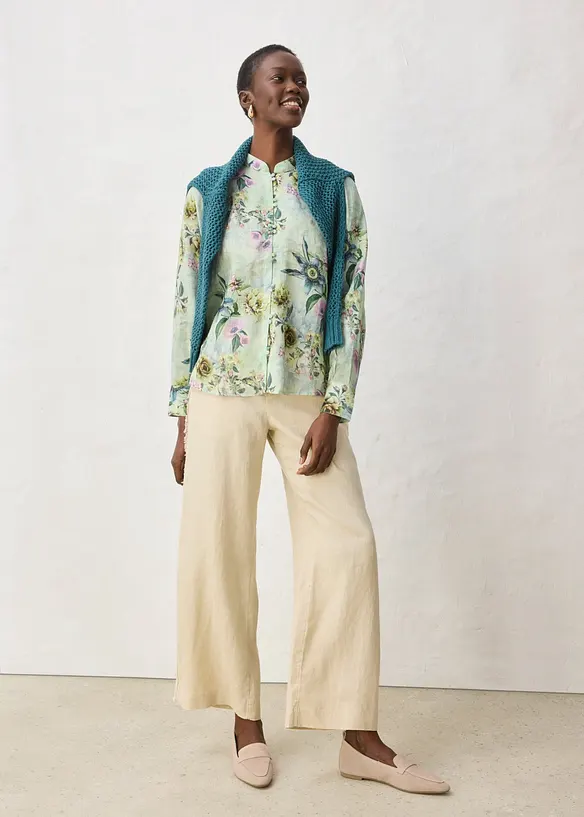 Blusa con volant in rami&egrave; rinfrescante, bonprix