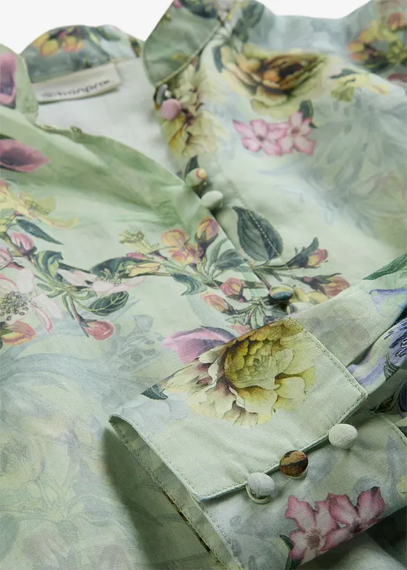 Blusa con volant in rami&egrave; rinfrescante, bonprix