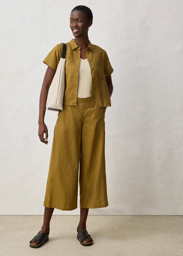 Pantaloni culotte in puro lino, bonprix