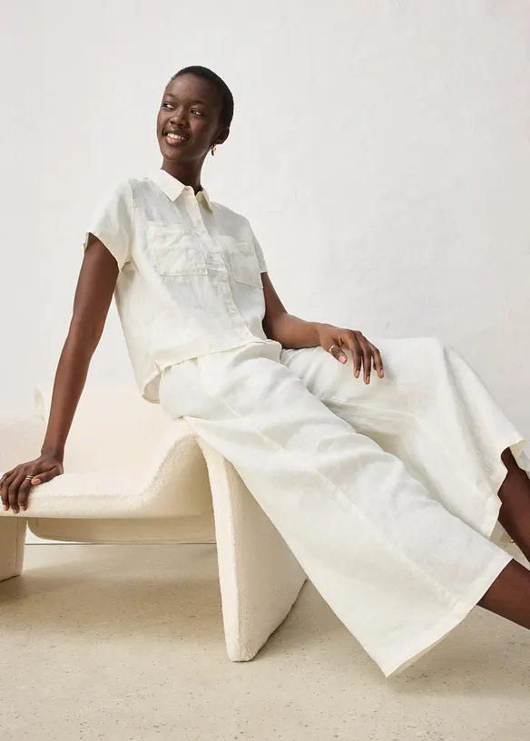Pantaloni culotte in puro lino, bonprix