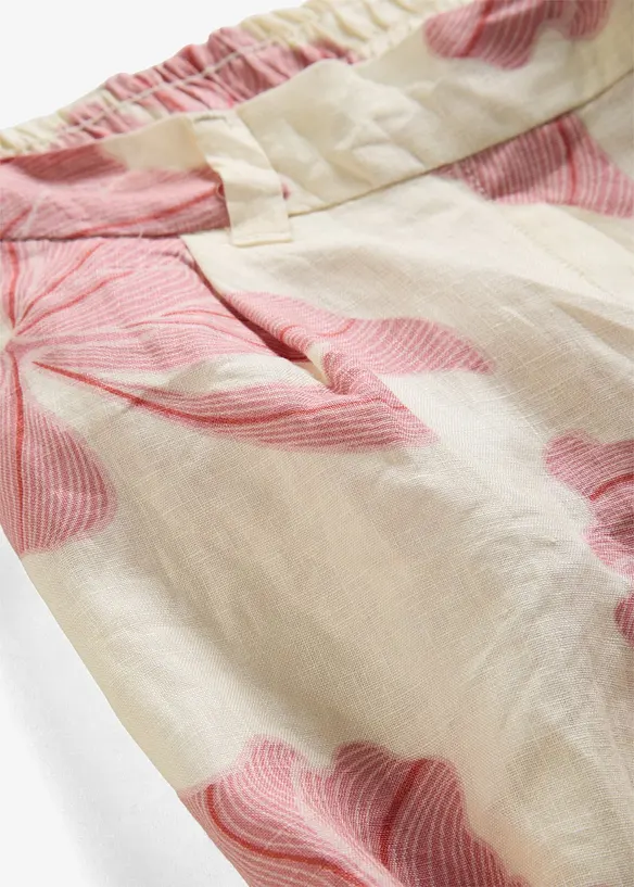 Pantaloni larghi in puro lino, bonprix