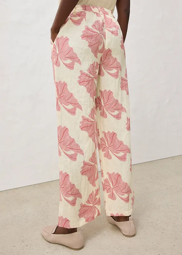 Pantaloni larghi in puro lino, bonprix