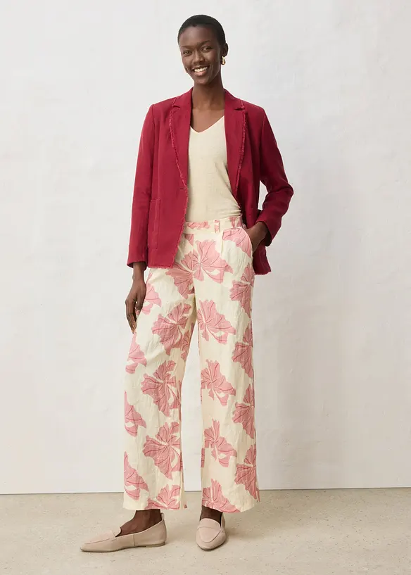 Pantaloni larghi in puro lino, bonprix