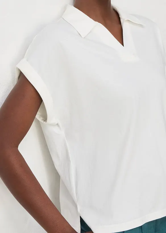 Polo dal taglio ampio con percentuale di seta, bonprix