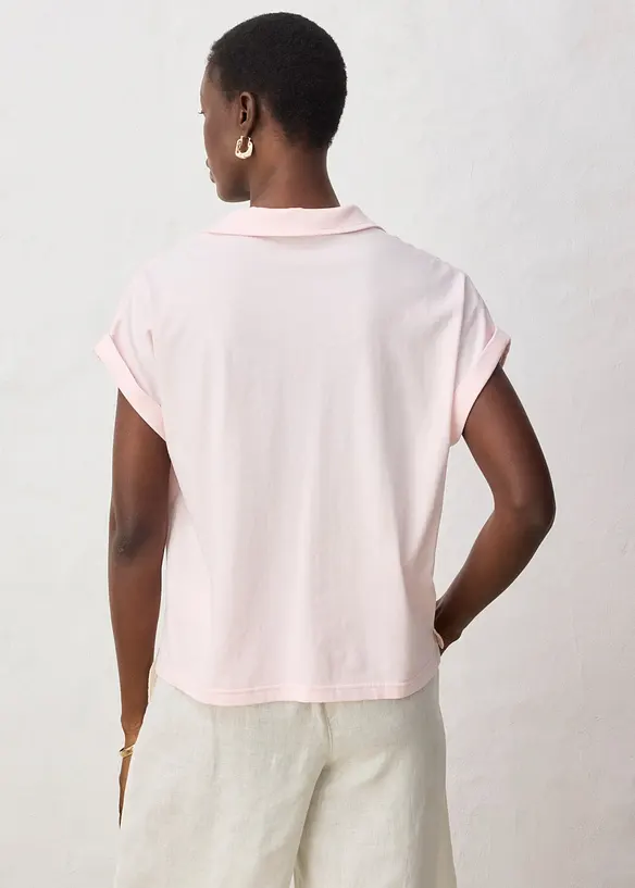 Polo dal taglio ampio con percentuale di seta, bonprix